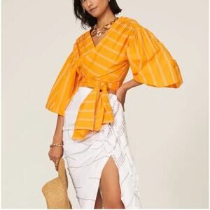 Acler Wyatt Orange Organic Cotton Blouse
